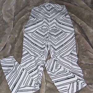 Black and white striped BUFFBUNNY leggings